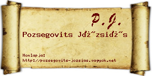 Pozsegovits Józsiás névjegykártya
